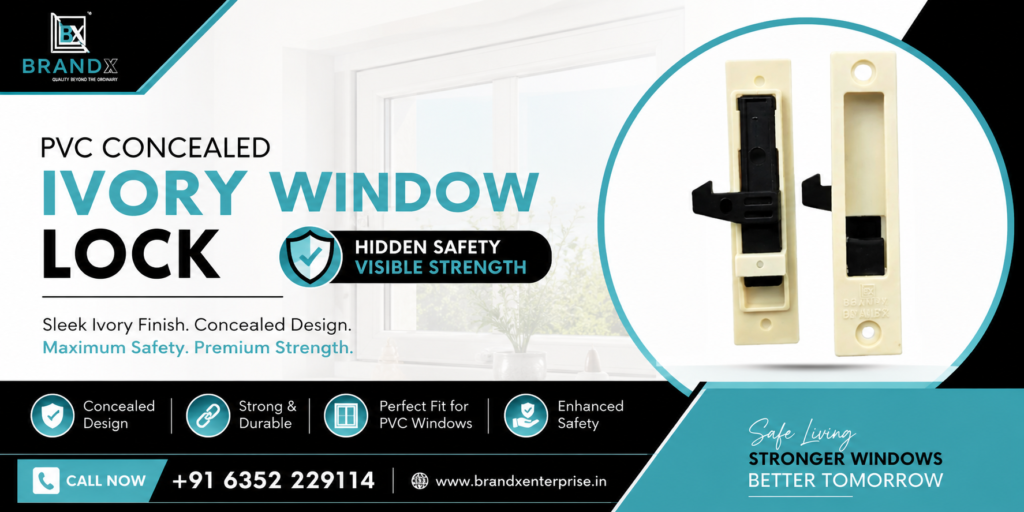 PVC Concealed Ivory Window Lock